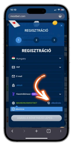 MostBet promóciós kód érvényességének ellenőrzése a beviteli mezőben
