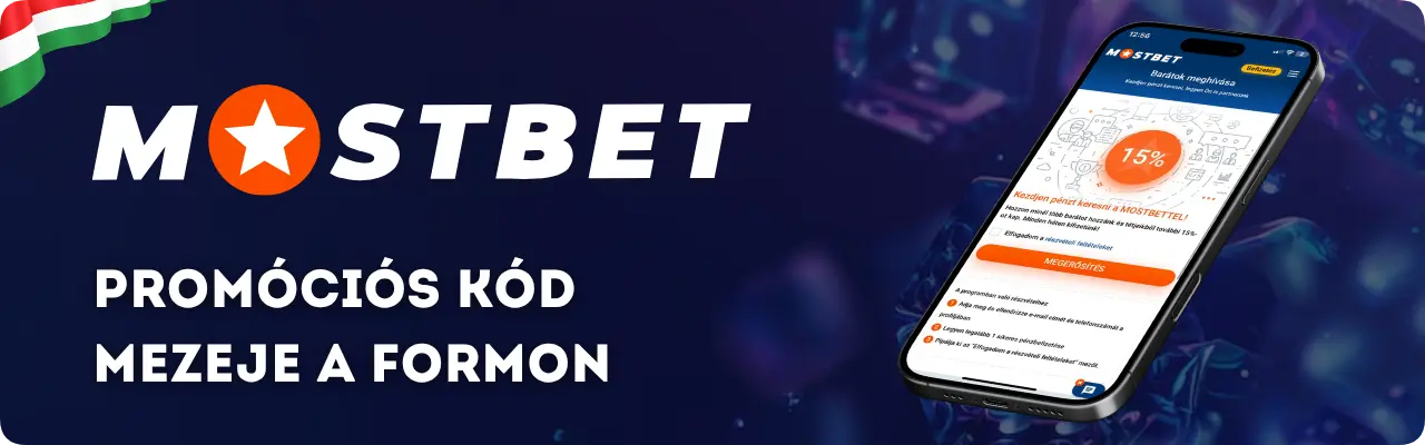 MostBet promóciós kód mezőjének helye a regisztrációs formon