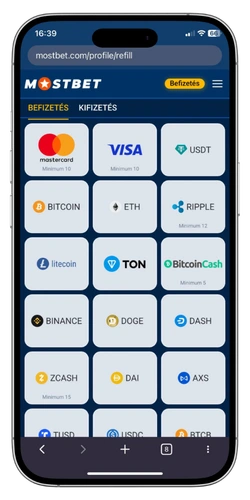 Mostbet sikeres regisztráció és átirányítás a befizetési oldalra